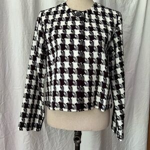 Chico's Black and White Checkered Blazer